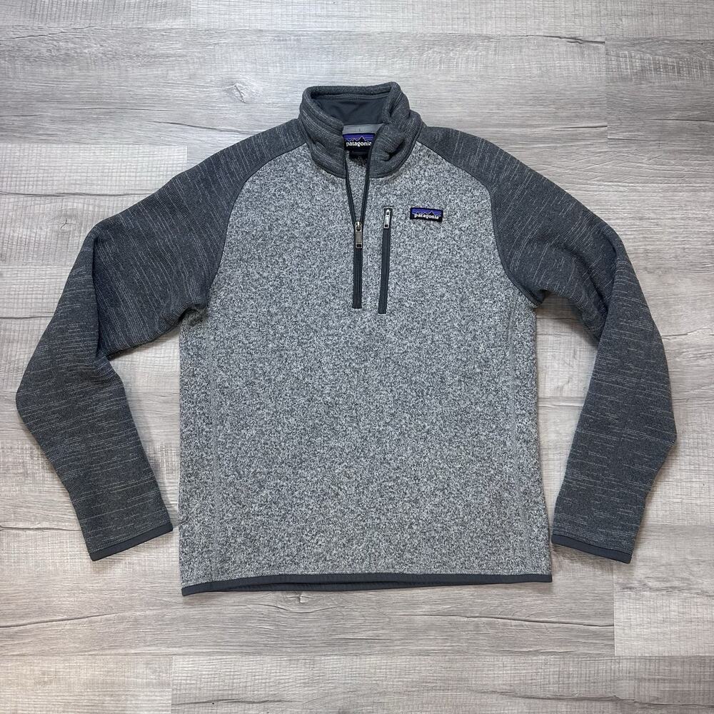 Patagonia Better Sweater Mens Medium Two Tone Gray 1/4 Zip Pullover Sweatshirt
